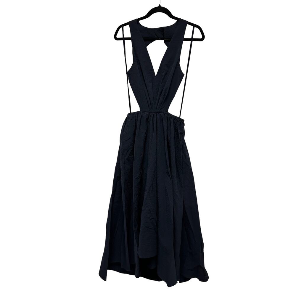 DEVEAUX Madelyn Cutout Cotton-seersucker Midi Dress - Picture 2 of 14